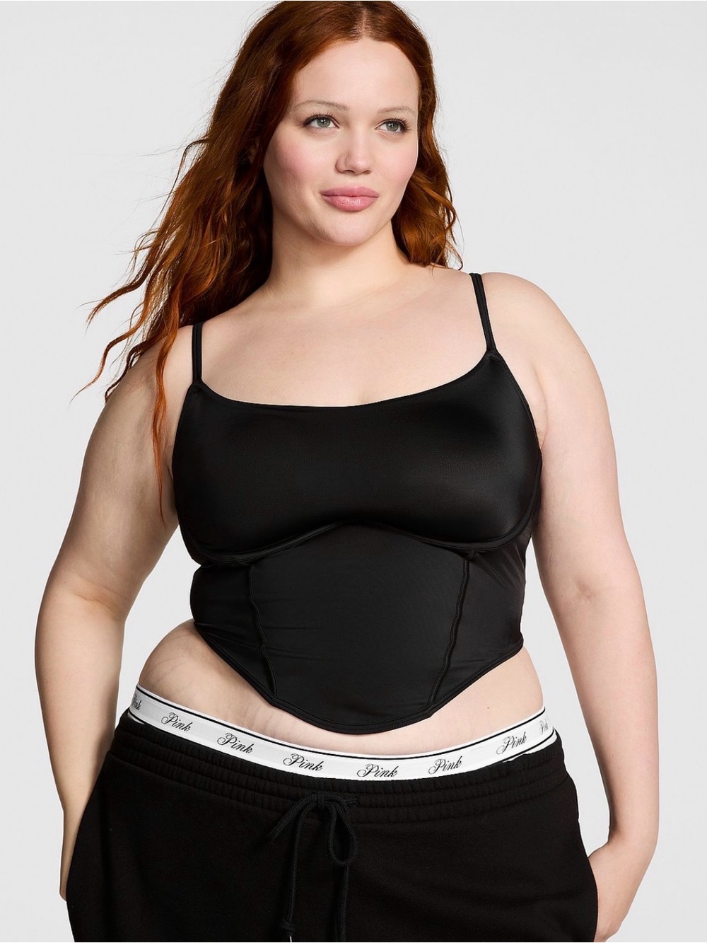 PINK Victoria's Secret Black Longline Bralette Tank
